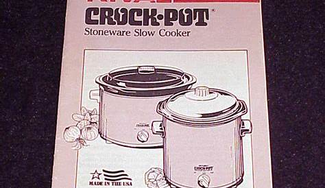 rival crock pot instructions manual