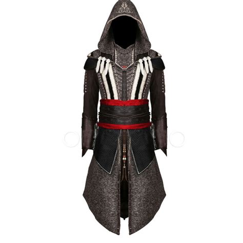 Stylish Men Black Leather Assassins Creed Costume Superleathershop