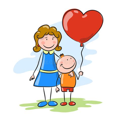 Mother And Son Stock Vector Illustration Of Figure