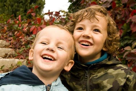 Boys In The Fall Stock Photo Image Of Cute Brothers 5836074