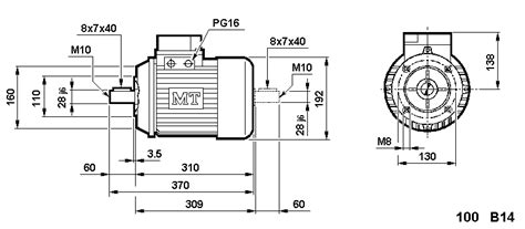 Iec Metric Motor Dimensions For Size 100 In B3 B5 And B14