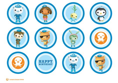 Octonauts Cupcakes Toppers Printable Octonauts Toppers Etsy