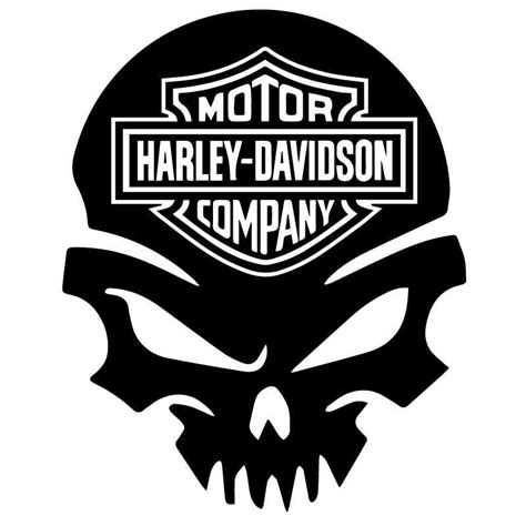 Harley Davidson Skull With Logo Sticker