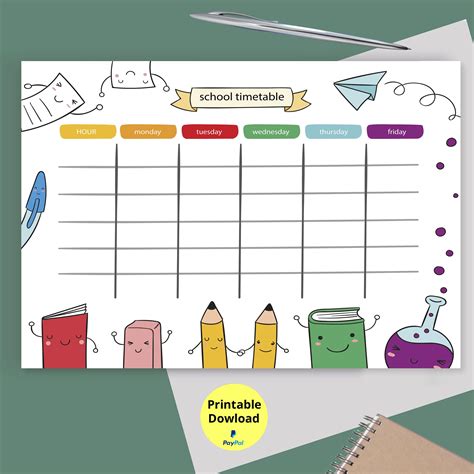 Kids Daily Schedule Planner Printable Activates Printablehome School
