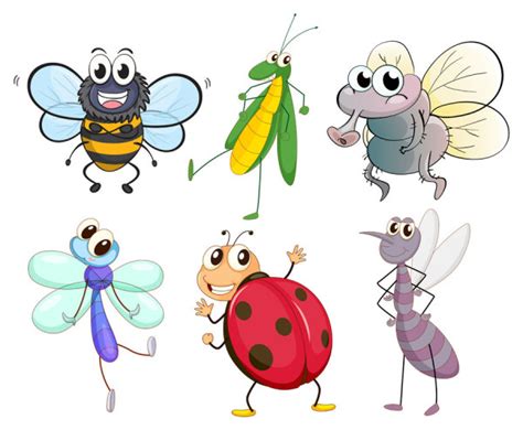 Funny Cartoon Insects Vector Set 08 Over Millions Vectors Stock