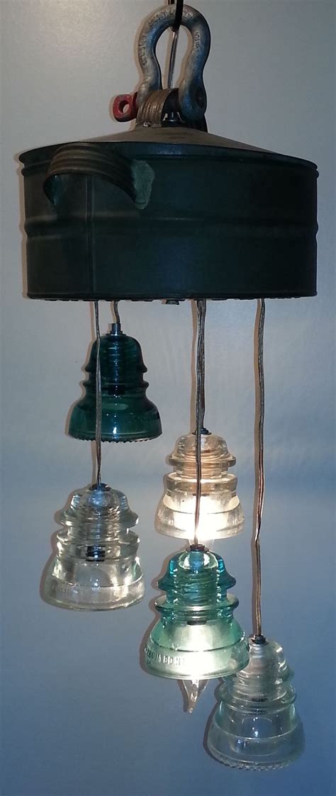 Repurposed Lighting Vintage Sifter Telephone Insulators Insulator