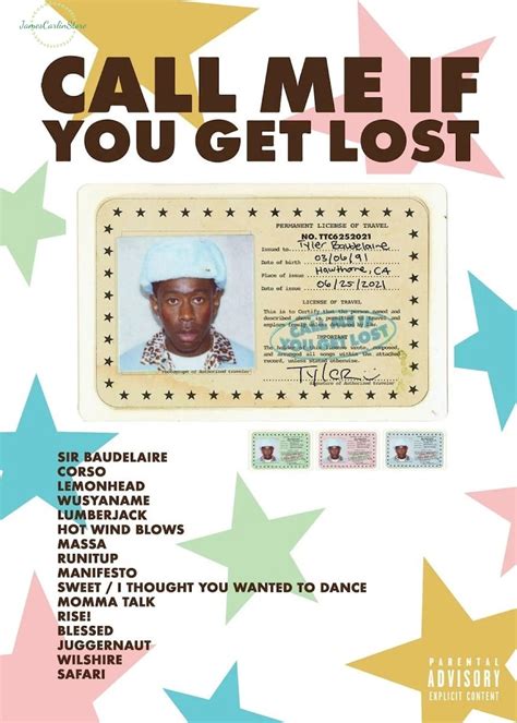 Tyler The Creator Poster Call Me If You Get Lost Poster Album Etsy