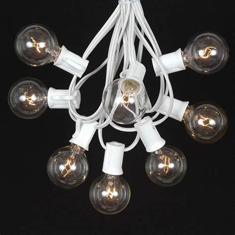 100 Clear G40 Globeround Outdoor String Light Set On White Wire