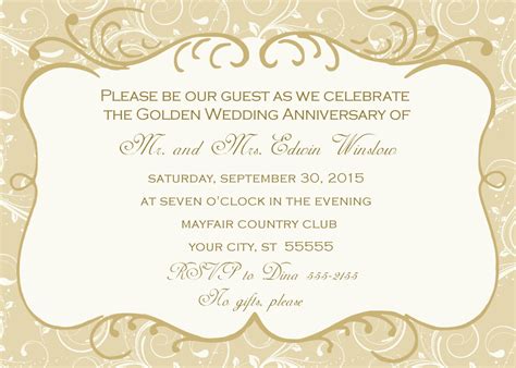 50th Wedding Anniversary Invitation