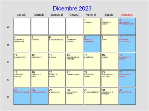 Calendario Dicembre 2023 Con Festività E Fasi Lunari Avvento