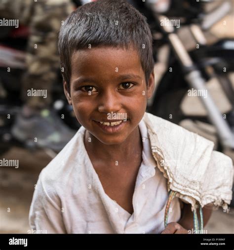 Portrait Of A Young Indian Boy Jaisalmer Rajasthan India Stock Photo