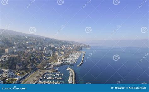 Amazing Drone Shots Above The French Lake Side Town Of Evian Les Bains