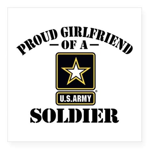 Proud Us Army Girlfriend Square Sticker 3 X 3 Army Girlfriend Proud Army Girlfriend Army
