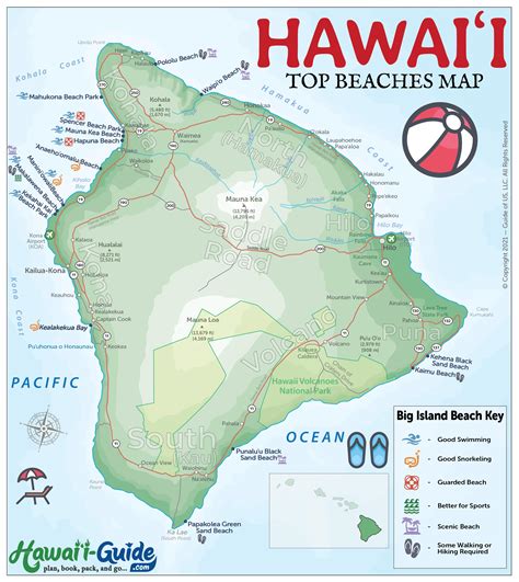 Big Island Surf Spots Map Packages 371tour