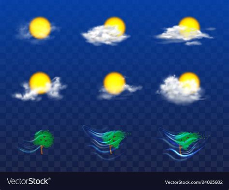 3d Realistic Weather Forecast Metcast Royalty Free Vector