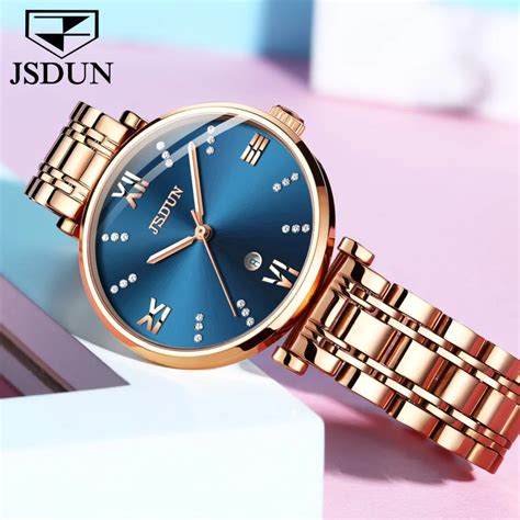 Watch Women Auto Date Ladies Watches Rose Gold Stainless Steel Swiss