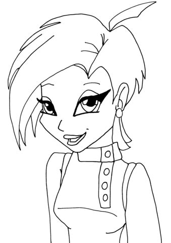 Winx club girls are awesome pretty girls las winx mattel magic s coloring pages aurora sleeping beauty animation. Winx Club Tecna coloring page | Free Printable Coloring Pages