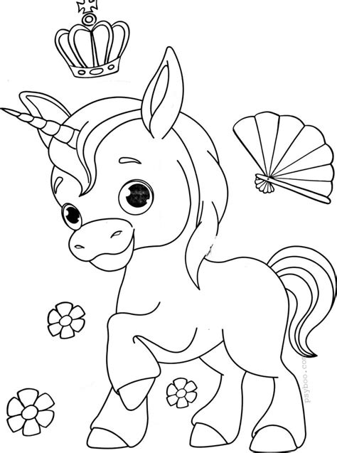 Fairy Little Unicorn Coloring Page for Girls ⋆ Free Printable PDF