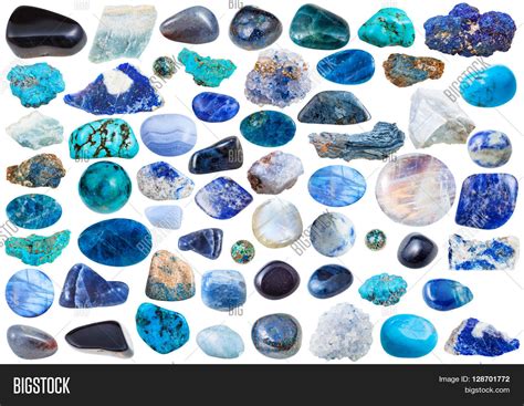 Set Blue Mineral Image And Photo Free Trial Bigstock