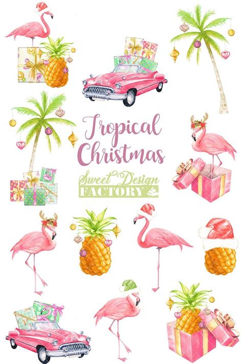 Florida Christmas Beachy Christmas Summer Christmas Flamingo