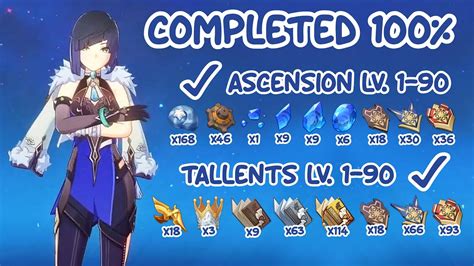 Yelan Ascension Materials And Talents Complete 100 Ready Yelan Triple