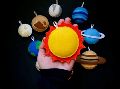 Felt Solar System Toys Solar System Garland Planets Ornament Etsy