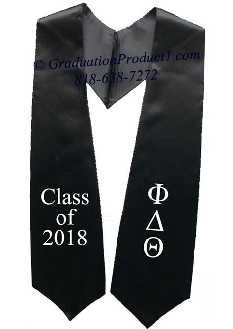 Phi Delta Theta Black Greek Graduation Stole And Sashes From