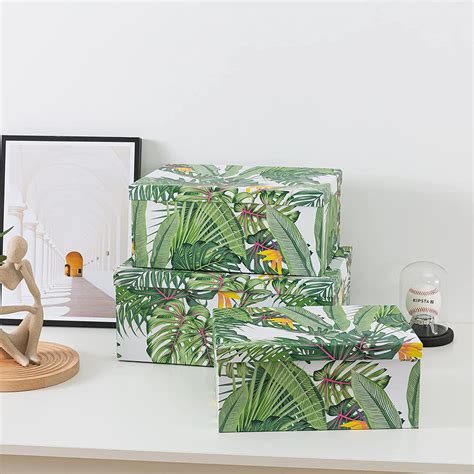 Buy Soul And Lane Decorative Storage Cardboard Boxes With Lids Tropical