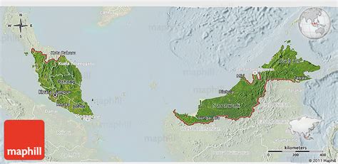 Satellite 3d Map Of Malaysia Lighten