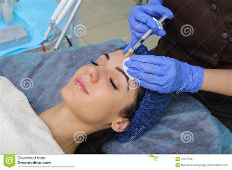 rejuvenating facial injections stock image image of aging dermatology 101271091