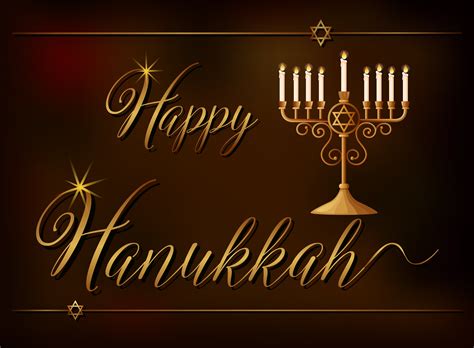 Happy Hanukkah Card Template With Light And Star Symbol 446560 Vector
