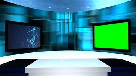 Studio do produkcji filmów w technologii green screen. Virtual Studio with a Table Stock Footage Video (100% ...