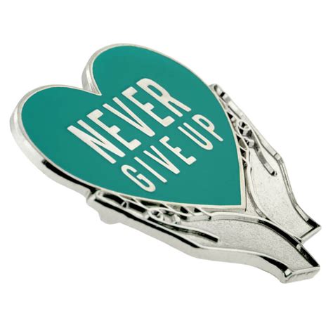 Never Give Up Pin Teal Pinmart
