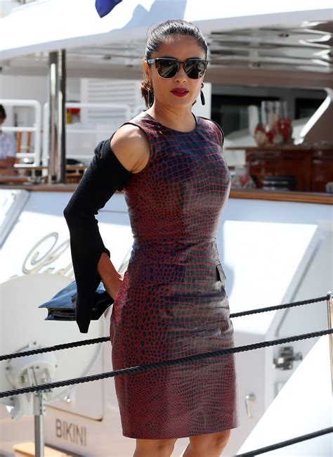 Salma Hayek Arrives At A Boat In Cannes Hawtcelebs
