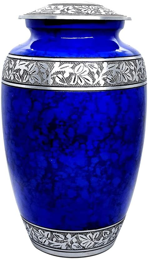 Royal Blue Finish Cremation Urn For Human Ashes Funeral Urn Etsy