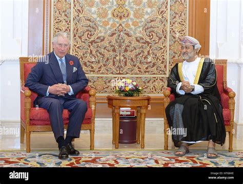 The Prince Of Wales Left Sits With Hh Sayyid Haitham Bin Tariq Bin Taimur Al Said After