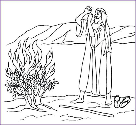 Moses And The Burning Bush Coloring Page At Free