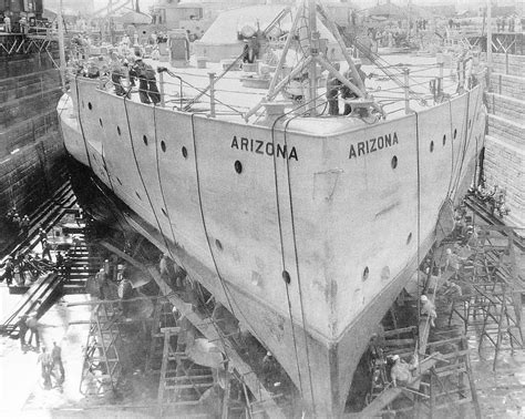 Stern View Of The Uss Arizona Bb 39 In Puget Sound Navy Yard 1938