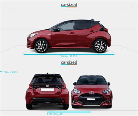 Toyota Yaris 2020 Present Dimensions Side View