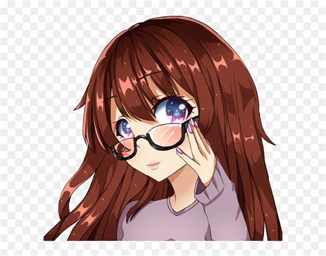 High Quality Anime Girl With Glasses Purple Eyes Blank Anime Girl