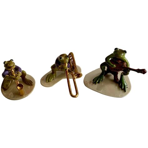 Hagen Renaker Specialty Frog Toad Musician Band Guitar Saxophone And