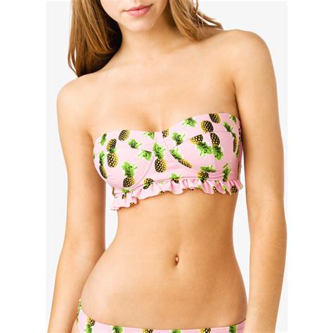 Forever Pineapple Print Bandeau Bikini Top Polyvore