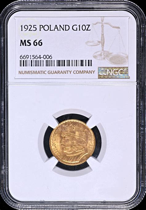 1925 Poland Gold 10 Zlotych Ngc Ms66 Great Eye Appeal Strong Strike Ebay