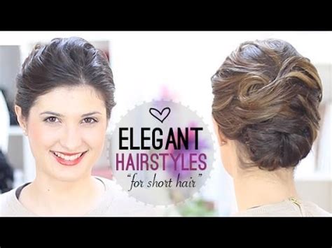 To change up the short, layered look, wear a scarf as a headband to add some color to your outfit and definition to your layers. Elegant hairstyle for short hair - YouTube