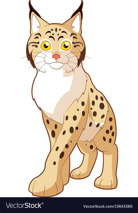 Cartoon smiling lynx Royalty Free Vector Image