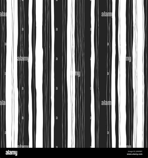 Abstract Black And White Stripes Pattern Seamless Hand Drawn Lines