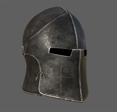 3d Model Medieval Knight Helmet X 3 Textures Vr Ar Low Poly Cgtrader