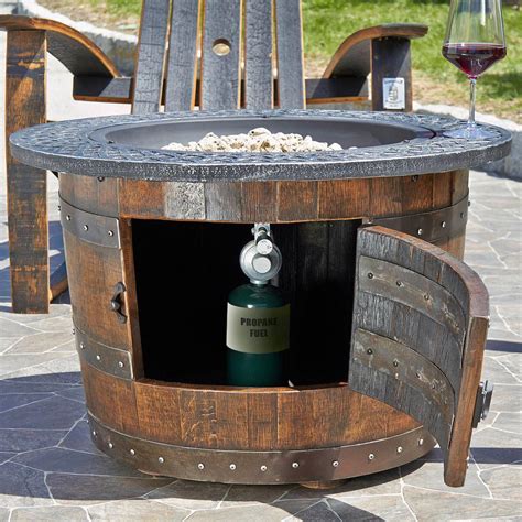 Reclaimed Whiskey Barrel Fire Pit Wine Enthusiast