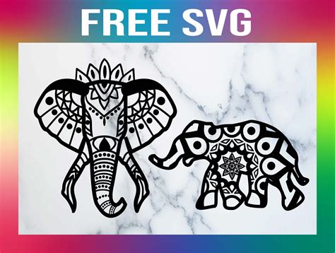 Free Elephant Mandala SVG