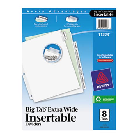 Label all tabs at once with easy apply clear labels. Avery 11223 Big Tab Extra Wide 8-Tab Clear Insertable Tab Dividers